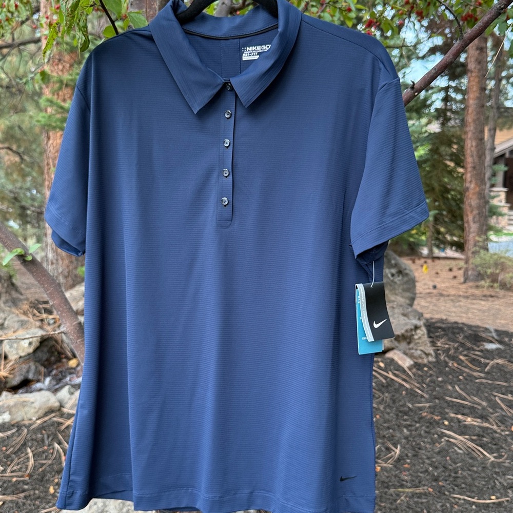 NWT Nike Golf Dri-FIT Dark Blue Polo